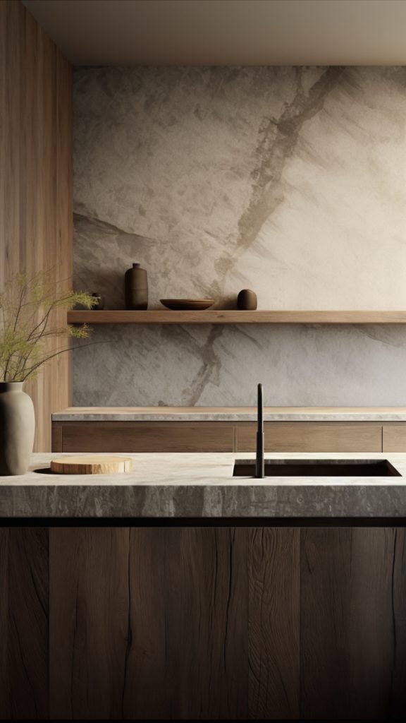 Rustic-Looking Sink with Concrete on Wood Design 