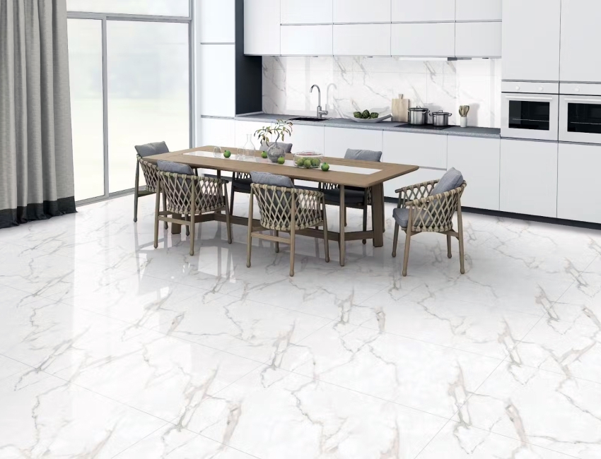 Kitchen Unit Colour Combination with Tiles