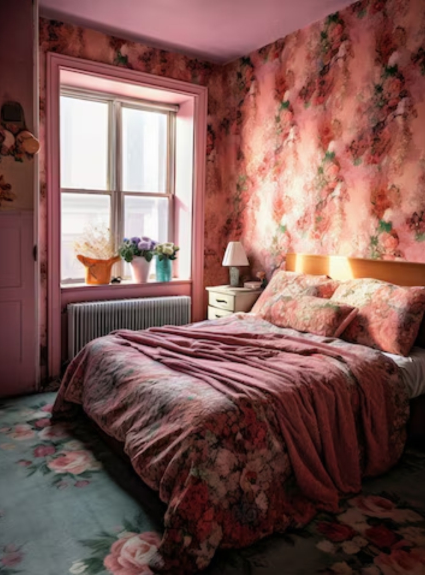 Floral Bedroom WallPaper Design