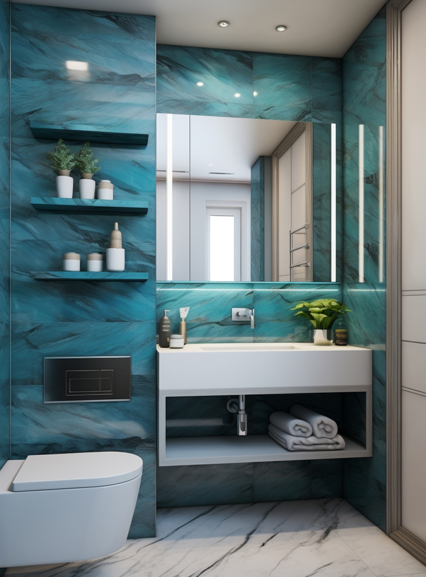 Wash Basin Shelves Design