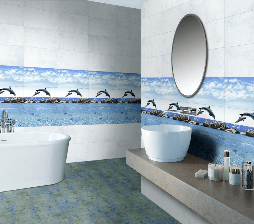 Dolphin Wall Tiles For Bathroom