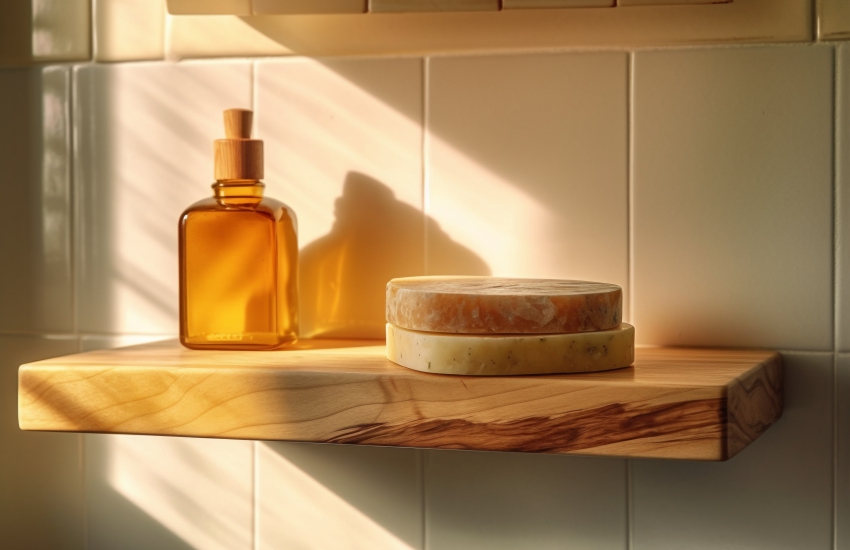 Wooden Shelves For Bathroom