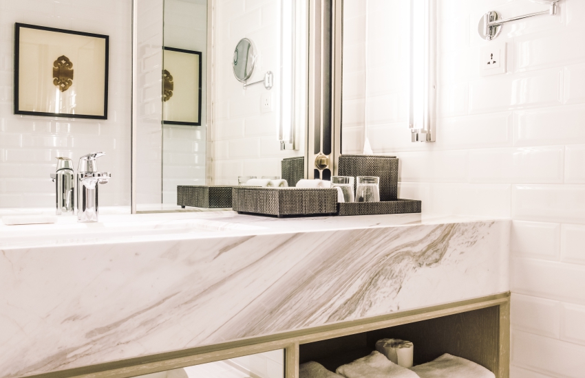 Marble Bathroom Shelves Design
