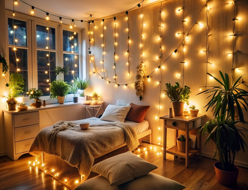 String and Rope Lights For Bedroom