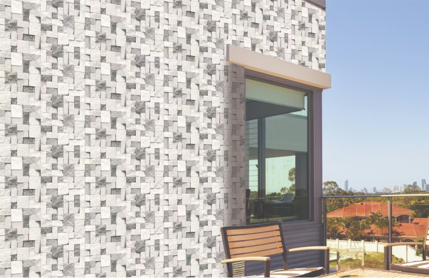 subtle grey and white colour exterior tile to beat summer heat