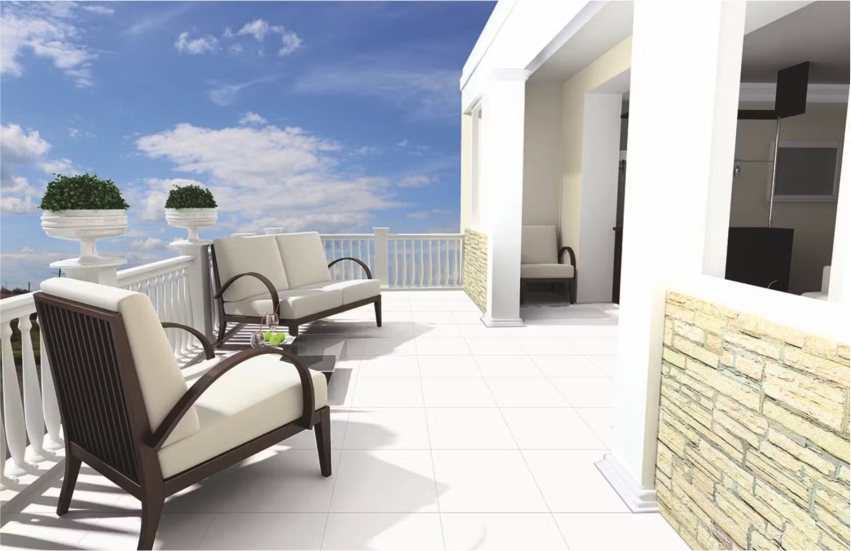 white cool tiles for terrace to beat heat