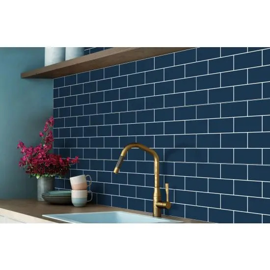 blue kitchen backsplash wall tile