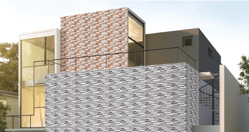 Front wall elevation tile design