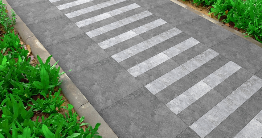 TL Cemento Silver paver tile offering a sleek parking-tiles design