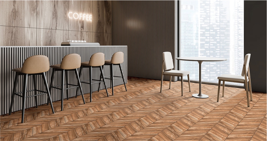 Chic BDF Arrow Bass Wood FT forever tiles, offering a stylish wood-like texture