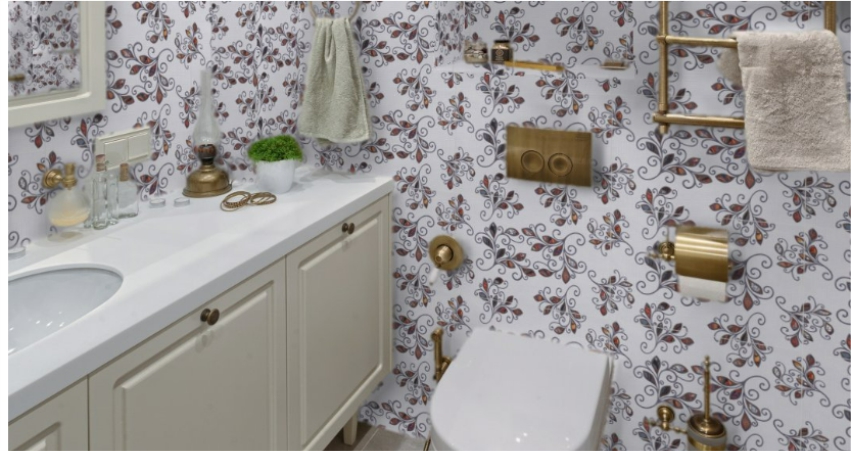 Floral Printed texture tile for bathroom