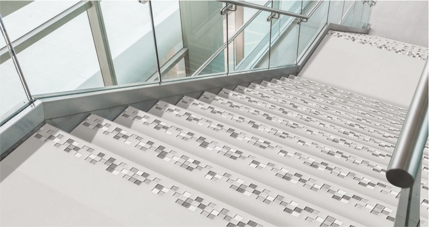cement inspired stair tiles