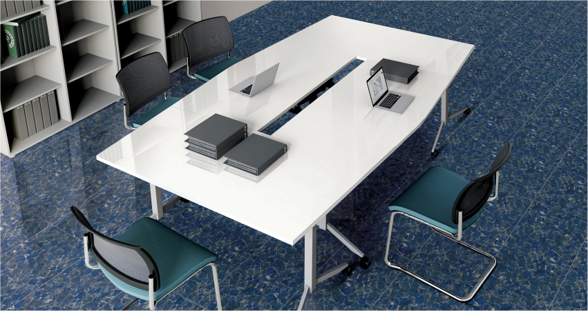 Glossy white 800x2400mm tile for tabletops or window sills, perfect for any decor