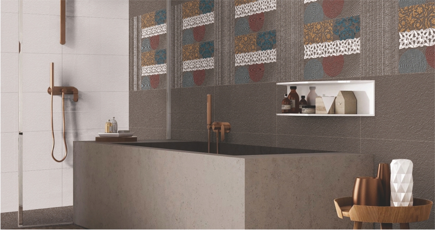 brown moroccan texture tile for bathroom