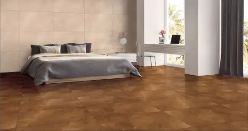 Glossy look Brown Colour Floor & Wall Tile