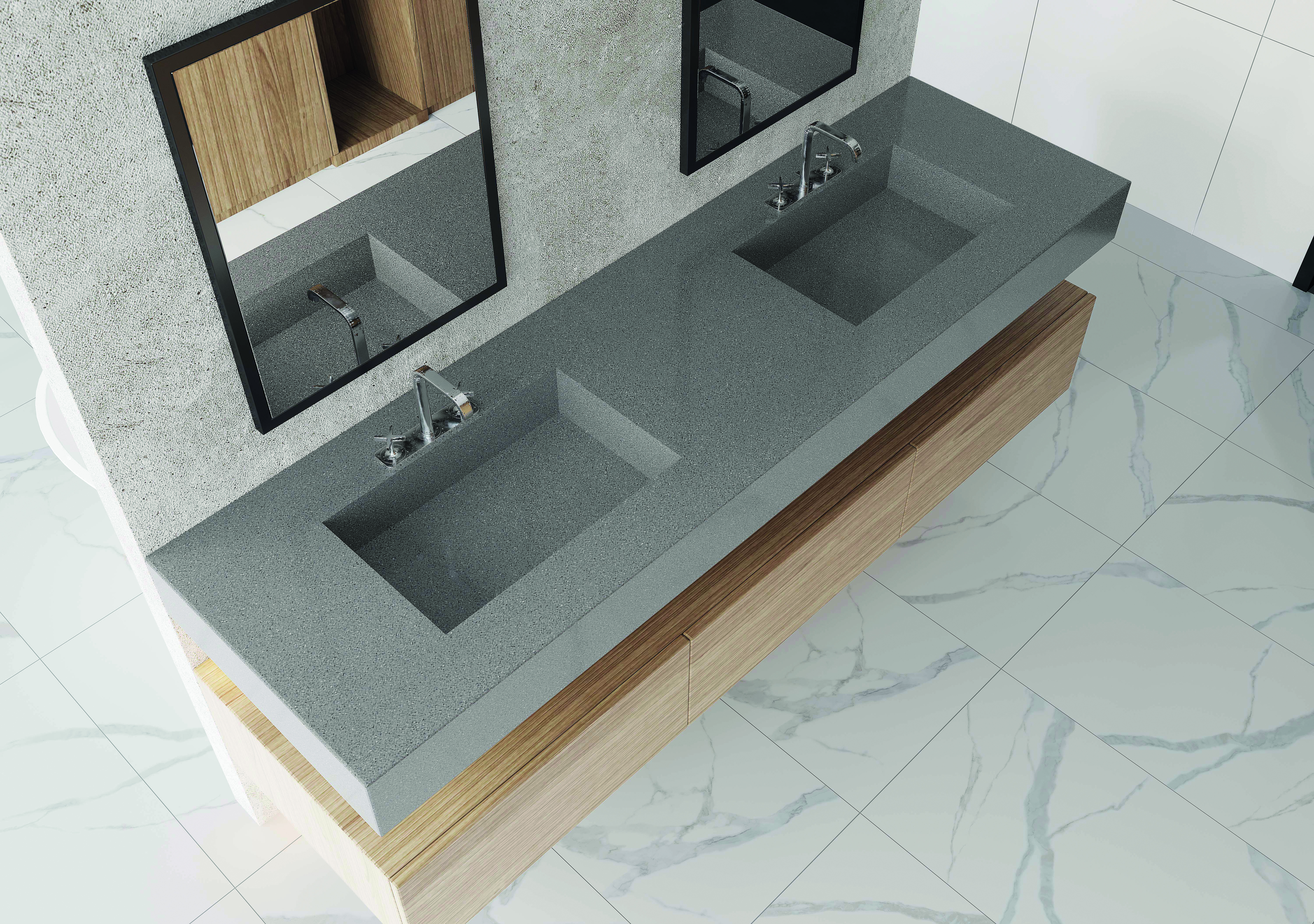 Elegant grey granite-look tile in 800x2400mm, ideal for countertops, floors, and fireplaces