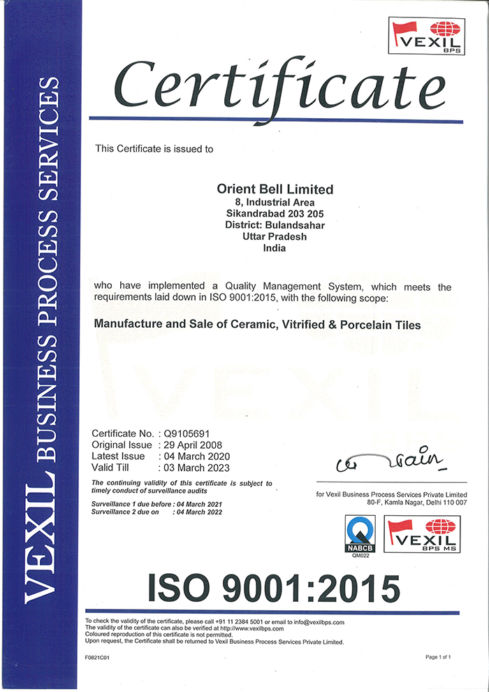ISO 9001 Quality Management Certificate