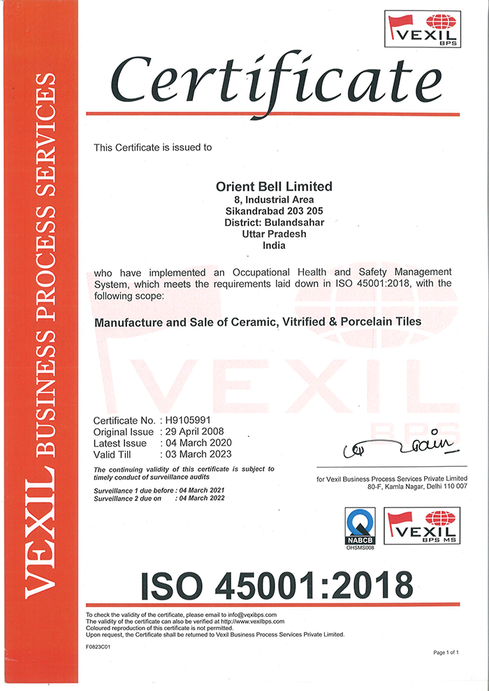 ISO 45001 Health & Safety Management Certificate