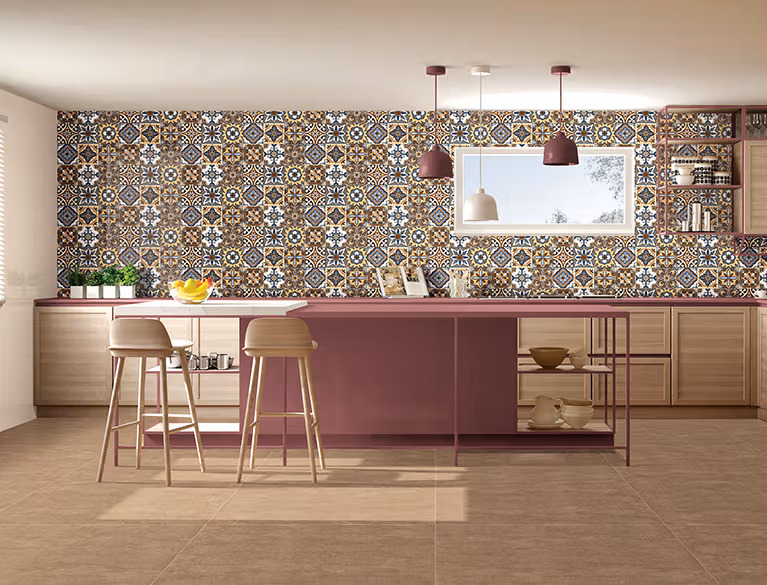 Moroccan-style decor kitchen wall tiles